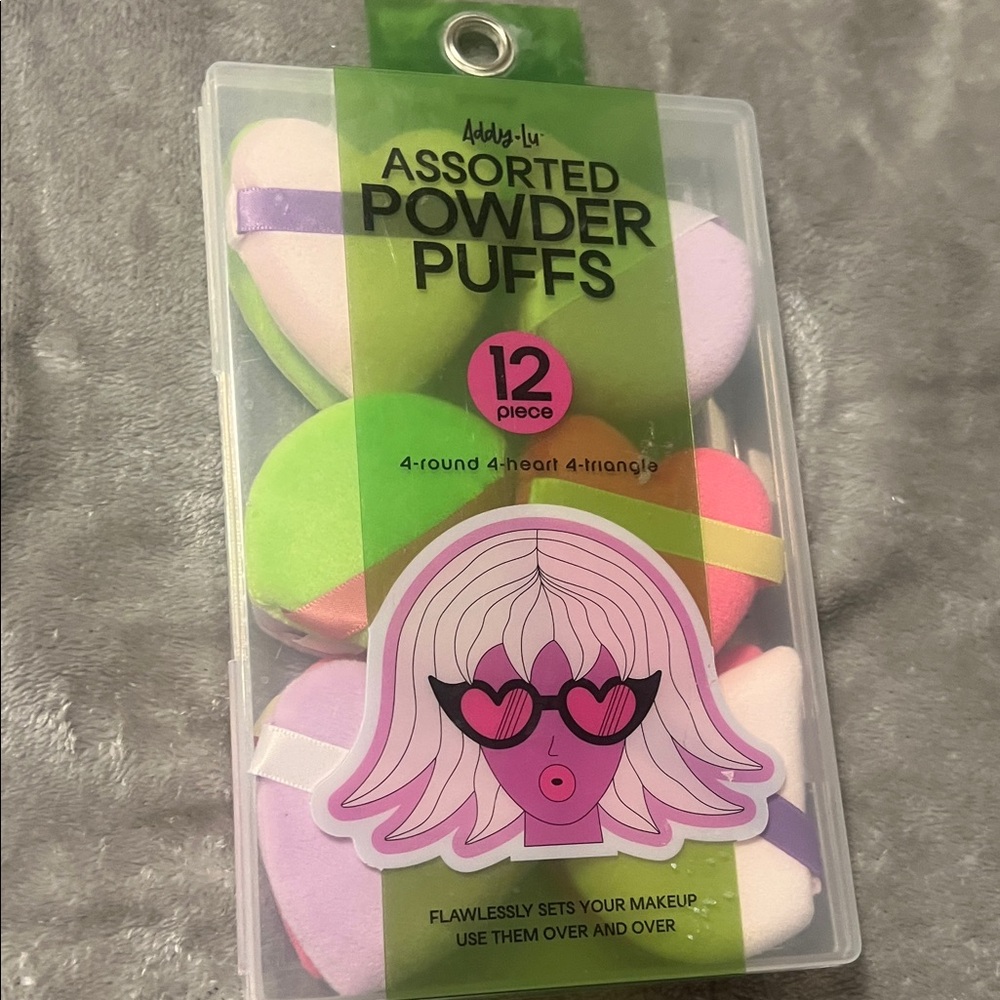 Assorted Powder Puffs - 12 Piece Set